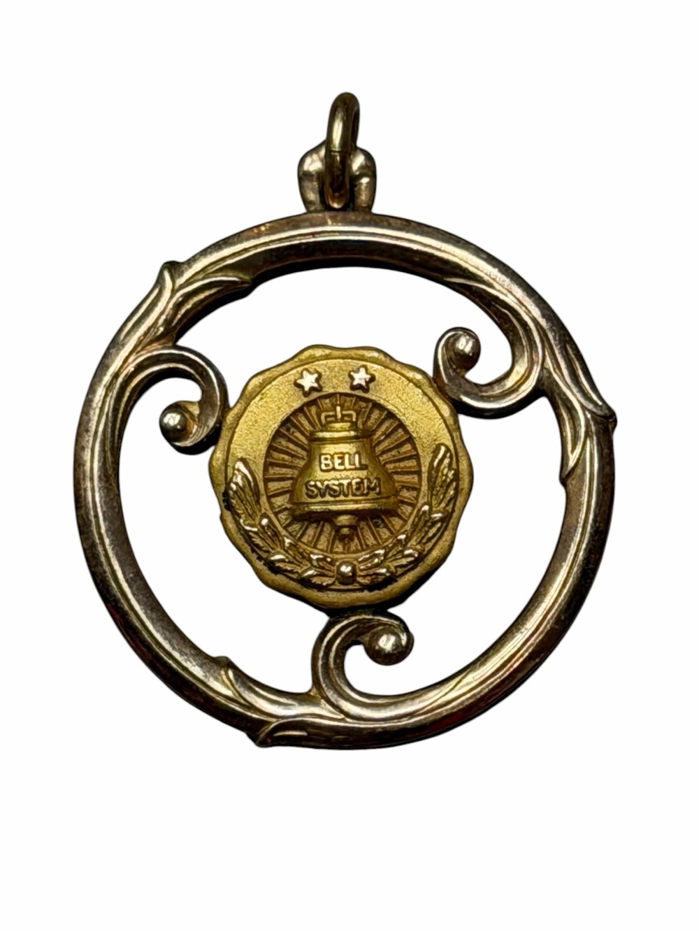 Vintage Bell System Telephone 10k Gold Employee Service Award Pendant